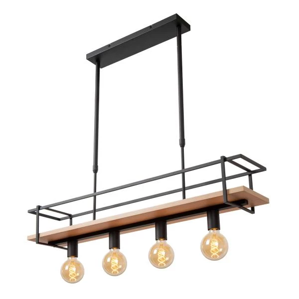 Lucide MILONGA - Pendant light - 4xE27 - Black - detail 4